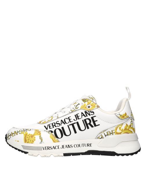 Sneakers in ecopelle e tessuto VERSACE JEANS COUTURE | 77VA3SA3 ZP341 G03BIANCO-ORO-NERO